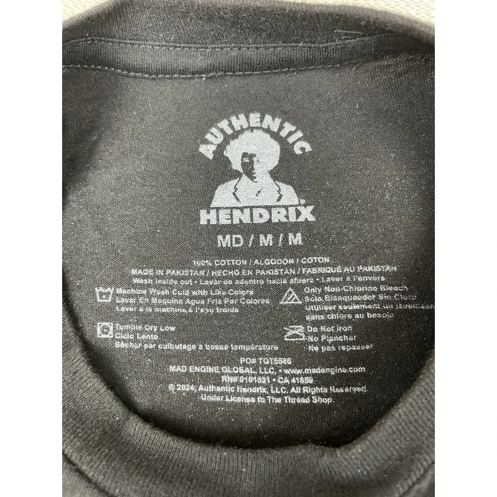 Authentic Jimi Hendrix T-Shirt Black‎ Size Medium